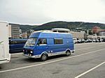 Unser Wohnmobil im Fährhafen von Bergen